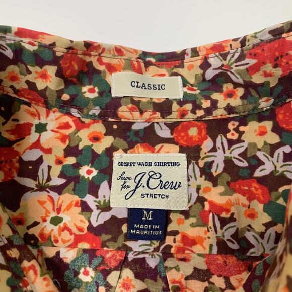 J Crew Shirt Mens M Medium Classic Floral Secret Wash Springfield Stretch Cotton - Picture 4 of 10